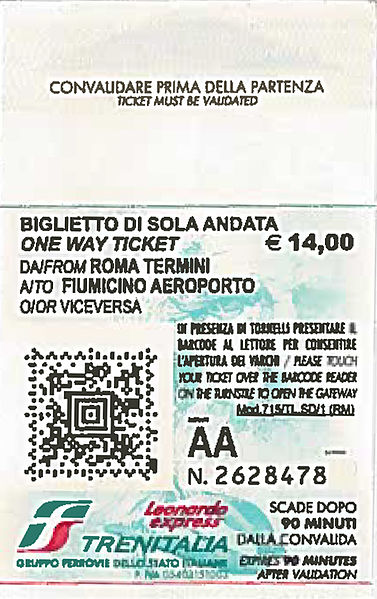 Leonardo Express Rom Fahrkarte