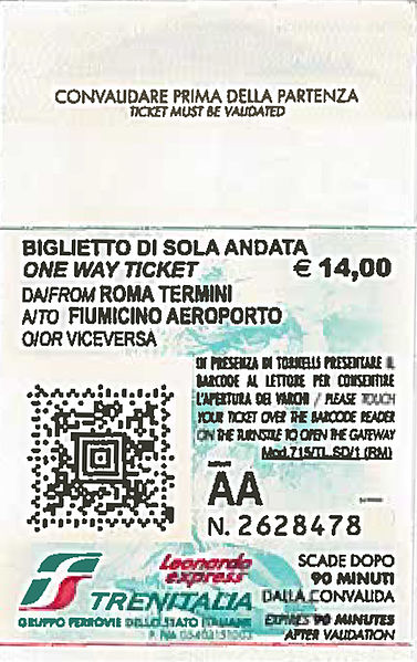 Leonardo Express Rom Fahrkarte